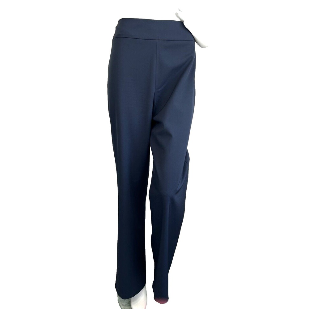 Il Marchese Coccapani Pant Flat Front Straight Mid Rise Made Italy Blue 10 EUC